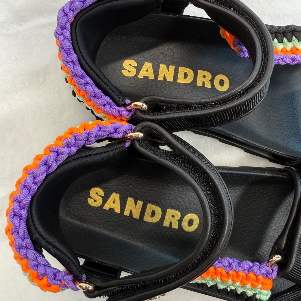 Sandro Olimpia Sandals Platform Flatform Colorful Straps Size 36 - Picture 6 of 12